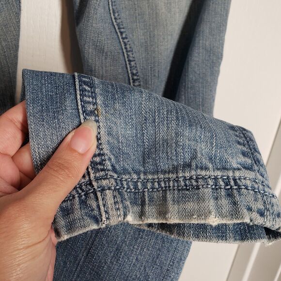 Antik Denim Jeans Womens 26 Blue Low Rise Skinny Embroidered Button Fly Western - Picture 9 of 16